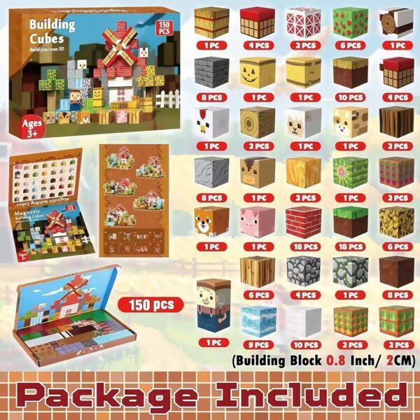 Mag PIX block world Magnetic Building Blocks Set Windmill Tribe 150PCS
