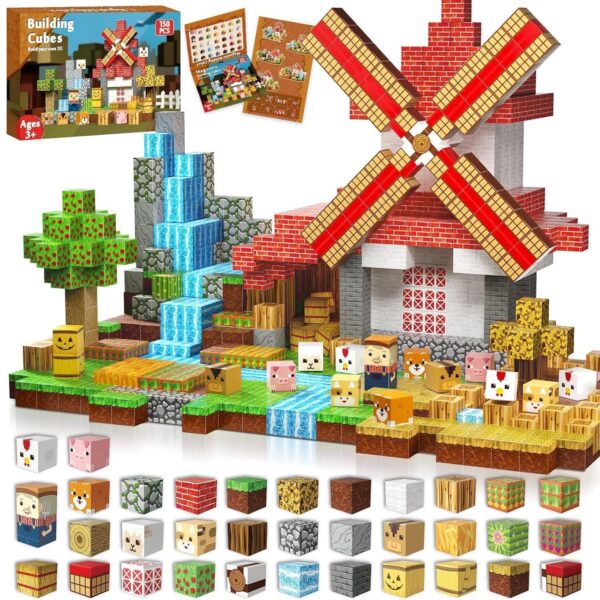 Mag PIX block world Magnetic Building Blocks Set Windmill Tribe 150PCS